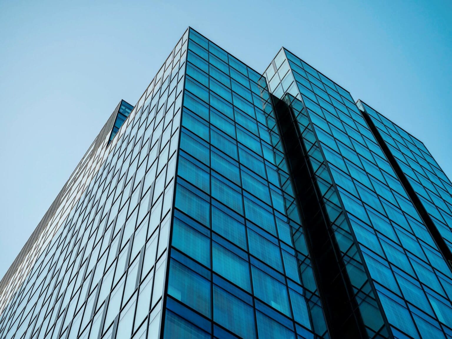 Commercial building viewed from street level
